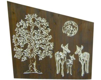 Cabecero de cama grabado en madera modelo «el venado»