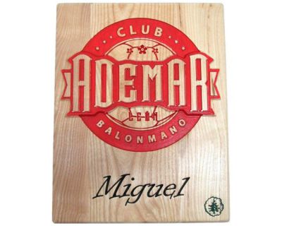 Escudo deportivo Club Ademar policromado y personalizado