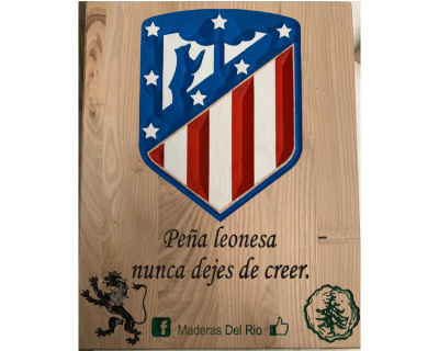 Escudo deportivo Atlético de Madrid policromado y personalizado