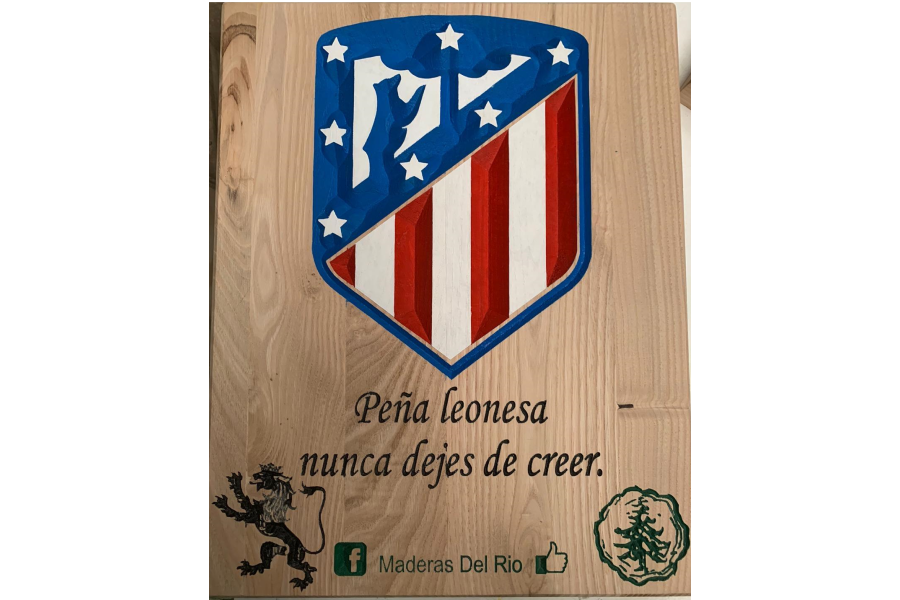 Escudo deportivo Atlético de Madrid policromado y personalizado
