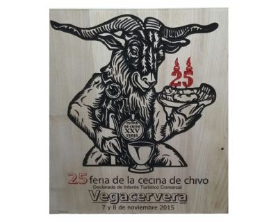 Cartel promoción de feria grabado en madera