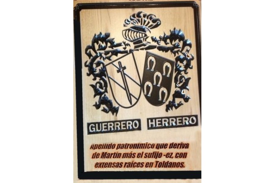 Escudo Heráldico doble Personalizado “Guerrero Herrero”