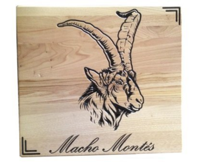 Animal grabado en madera «Macho montés»