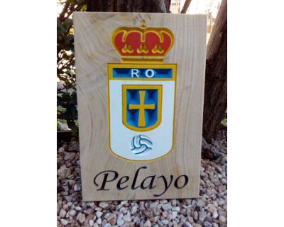 Escudo deportivo Real Oviedo policromado y personalizado