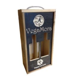 Caja grabada en madera para botellas de vino 0,75 cl