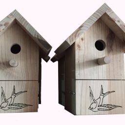 Caseta para pájaros en madera de pino