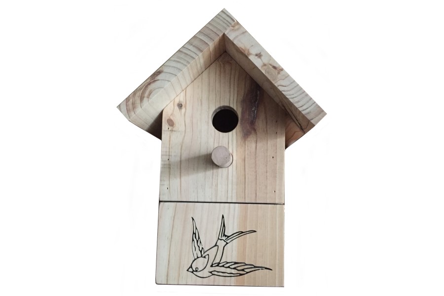 Caseta para pájaros en madera de pino