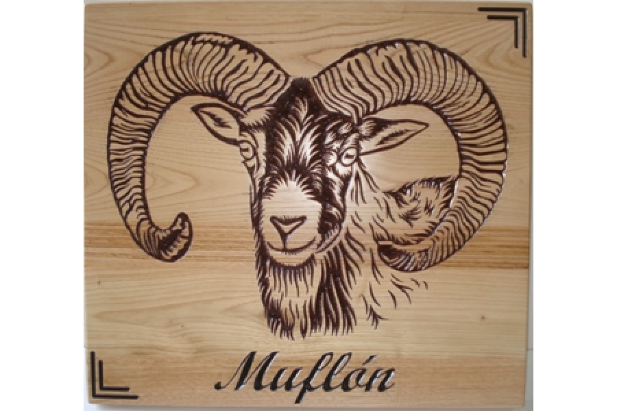 Animal grabado en madera “Muflón”