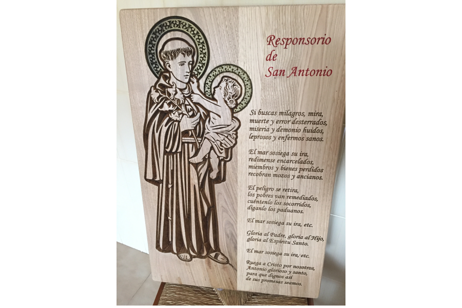 Responsario San Antonio grabado en madera