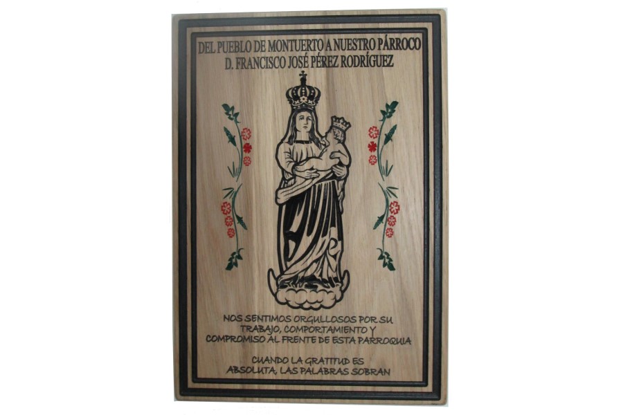 Virgen del Soelcastillo grabada en madera